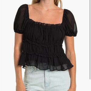 Astr the Label Elegant Black Women's Top